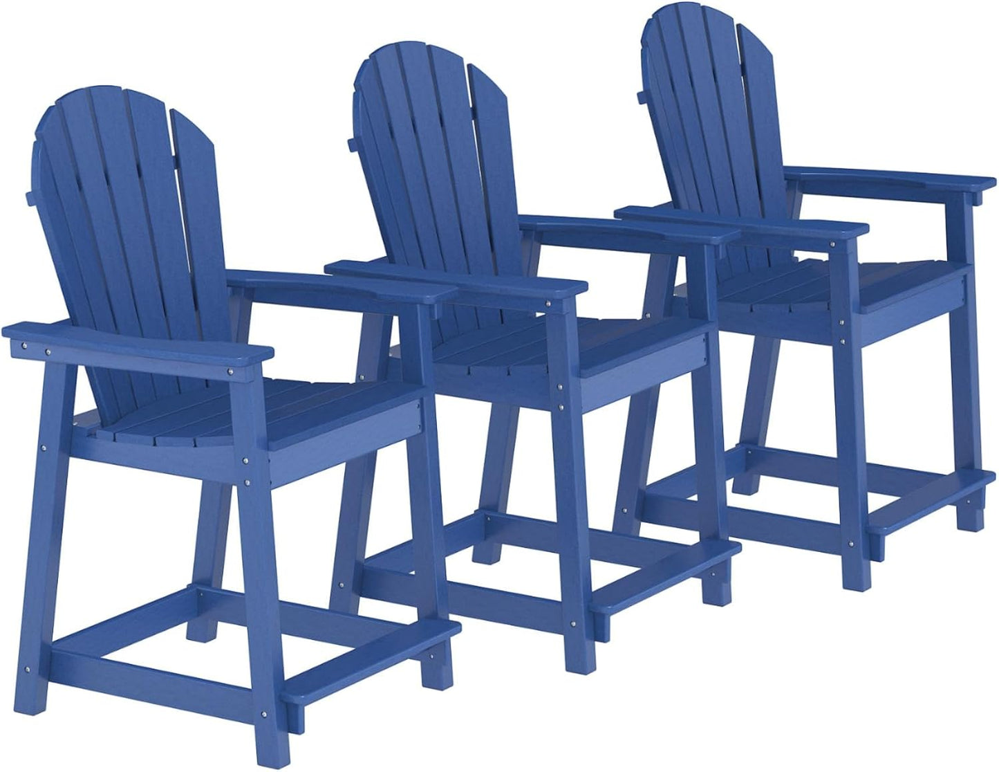 Tall Adirondack Chairs, Outdoor Balcony Chair, Patio Bar Stool with Widened Arms, High Back, Footrest, 400lbs, All-Weather Bar Height Chair for Garden, Yard, Backyard