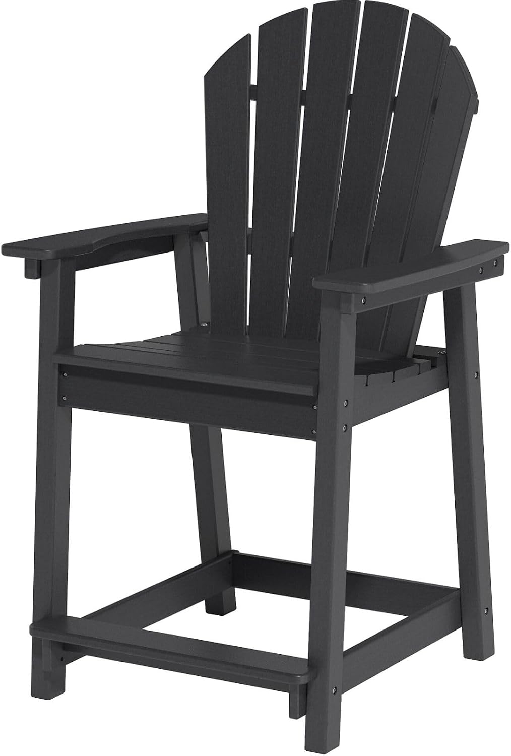 Tall Adirondack Chairs, Outdoor Balcony Chair, Patio Bar Stool with Widened Arms, High Back, Footrest, 400lbs, All-Weather Bar Height Chair for Garden, Yard, Backyard