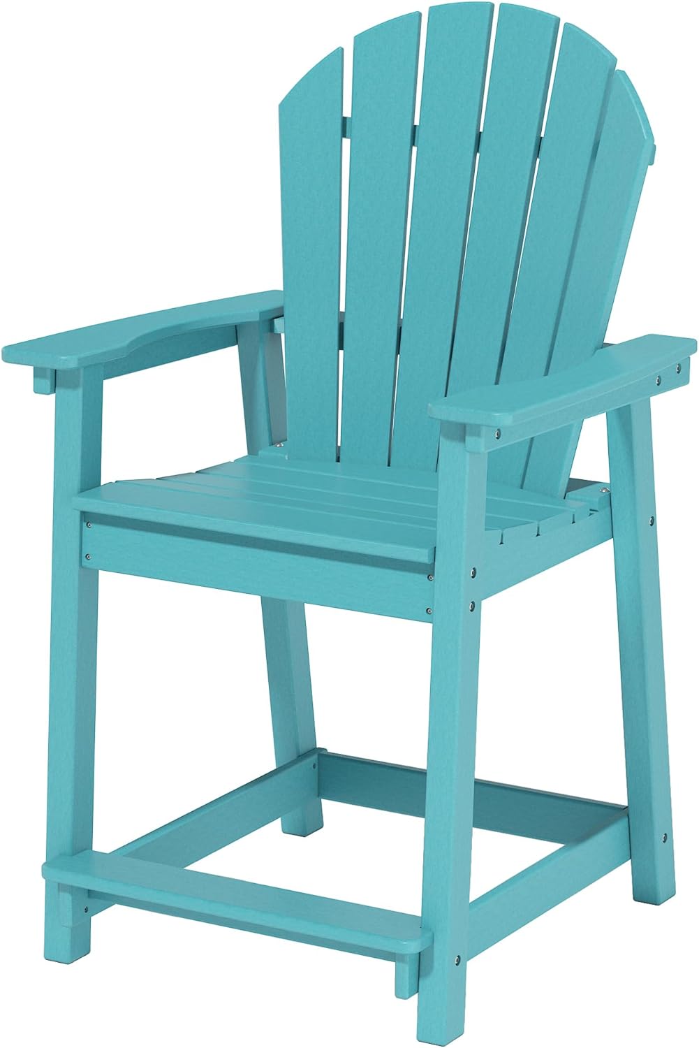Tall Adirondack Chairs, Outdoor Balcony Chair, Patio Bar Stool with Widened Arms, High Back, Footrest, 400lbs, All-Weather Bar Height Chair for Garden, Yard, Backyard