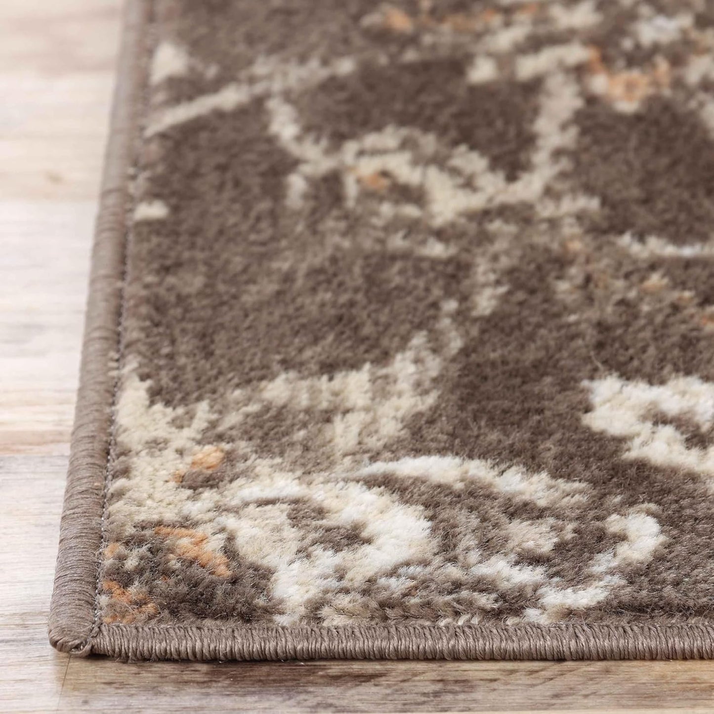 Superior Jacobean 3 Piece Indoor Area Rug Set, Jute Backing, Modern Floral Decor for Hallway, Entry, Office, Kitchen, Bedroom, Living Room Floors, Plush Rugs, 2' 7" x 8', 5' x 8', 8' x 10', Chocolate