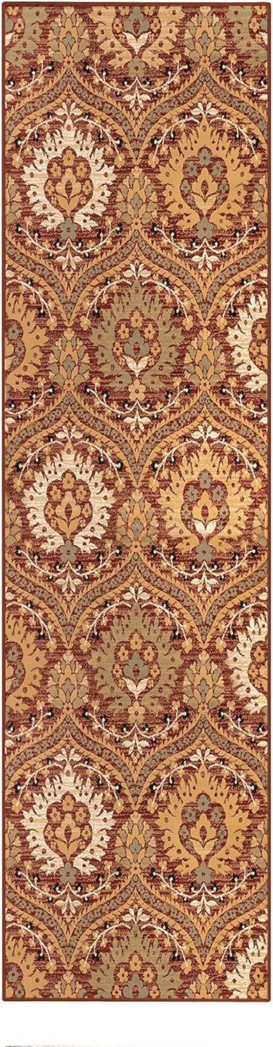 Superior Augusta 3 Piece Indoor Area Rug Set, Jute Backing, Floral Damask Decor for Hallway, Entry, Office, Kitchen, Bedroom, Living Room Floors, Plush Rugs, 2' 7" x 8', 2' x 3', 5' x 8', Beige