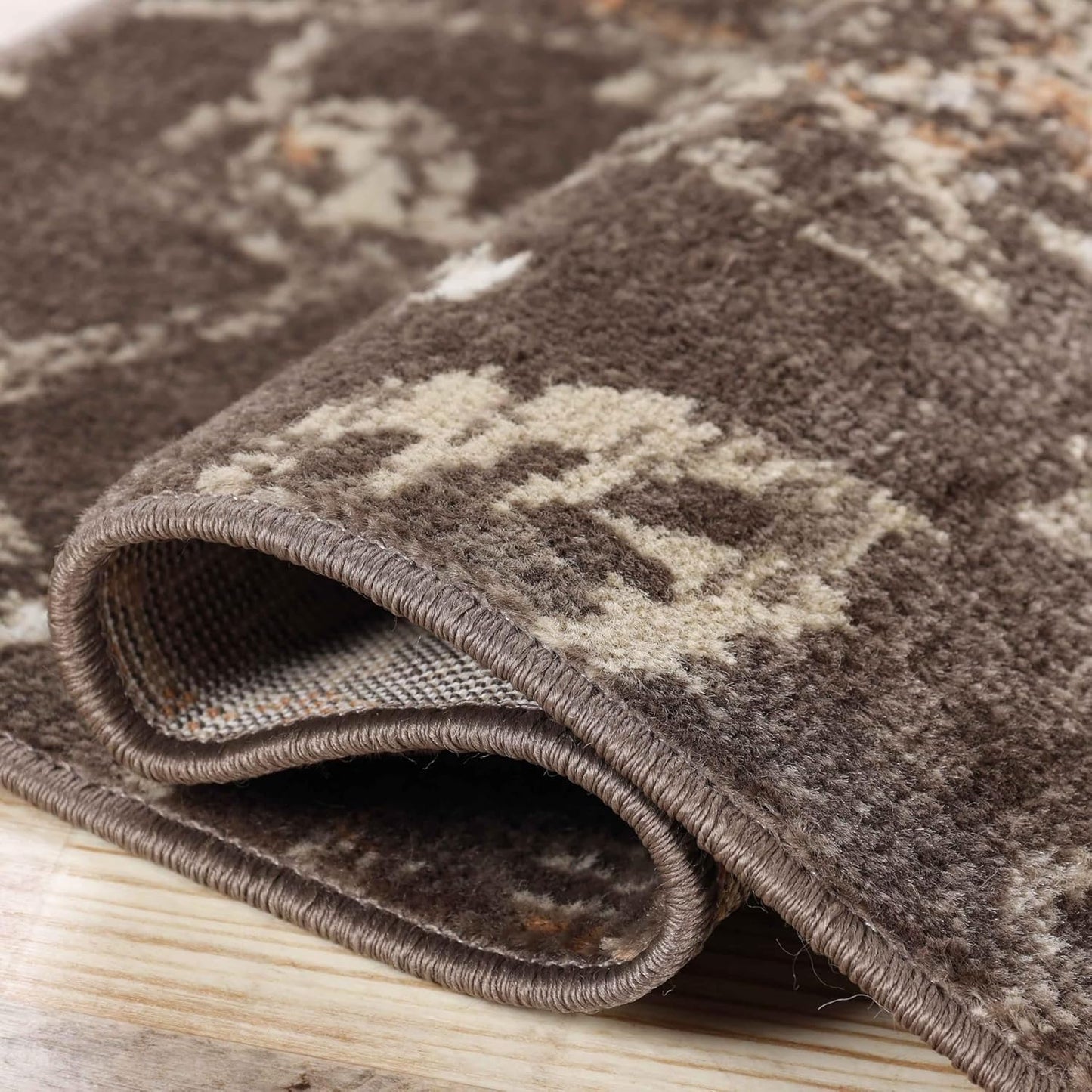 Superior Jacobean 3 Piece Indoor Area Rug Set, Jute Backing, Modern Floral Decor for Hallway, Entry, Office, Kitchen, Bedroom, Living Room Floors, Plush Rugs, 2' 7" x 8', 5' x 8', 8' x 10', Chocolate
