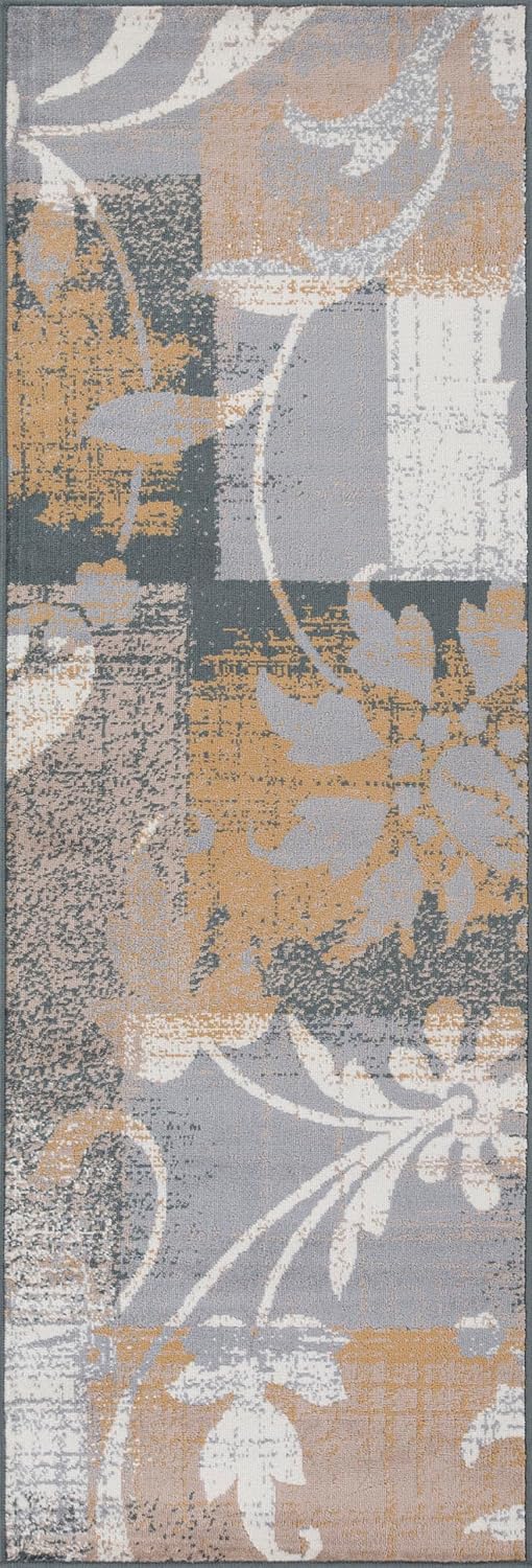 Superior Pastiche 3 Piece Indoor Area Rug Set, Jute Backing, Modern Floral Patchwork Decor, Hallway, Office, Kitchen, Bedroom, Living Room Floors, Plush Rugs, 2' x 3', 4' x 6', 6' x 9', Beige