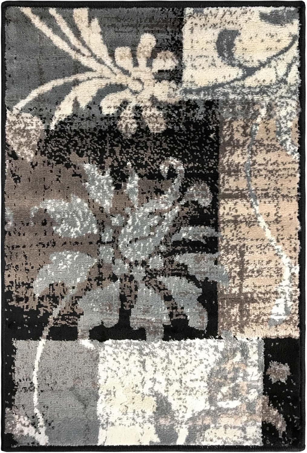 Superior Pastiche 3 Piece Indoor Area Rug Set, Jute Backing, Modern Floral Patchwork Decor, Hallway, Office, Kitchen, Bedroom, Living Room Floors, Plush Rugs, 2' x 3', 4' x 6', 6' x 9', Beige