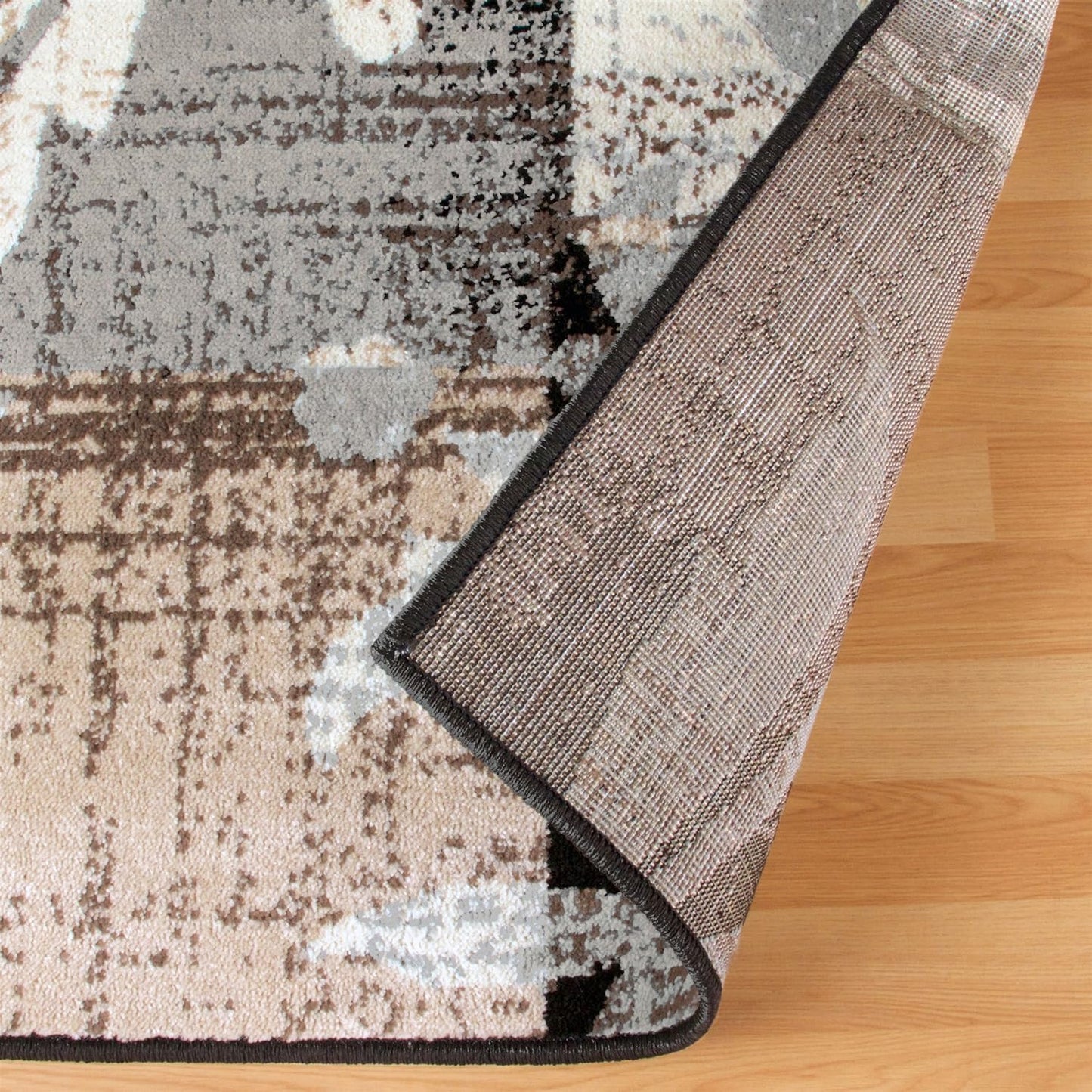 Superior Pastiche 3 Piece Indoor Area Rug Set, Jute Backing, Modern Floral Patchwork Decor, Hallway, Office, Kitchen, Bedroom, Living Room Floors, Plush Rugs, 2' x 3', 4' x 6', 6' x 9', Beige