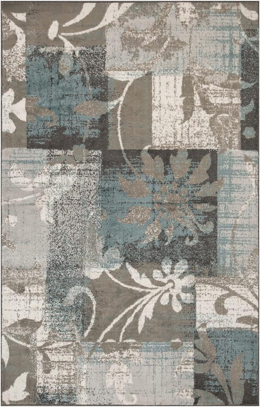 Superior Pastiche 3 Piece Indoor Area Rug Set, Jute Backing, Modern Floral Patchwork Decor, Hallway, Office, Kitchen, Bedroom, Living Room Floors, Plush Rugs, 2' x 3', 4' x 6', 6' x 9', Beige