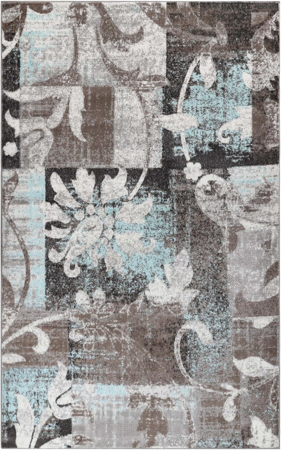 Superior Pastiche 3 Piece Indoor Area Rug Set, Jute Backing, Modern Floral Patchwork Decor, Hallway, Office, Kitchen, Bedroom, Living Room Floors, Plush Rugs, 2' x 3', 4' x 6', 6' x 9', Beige