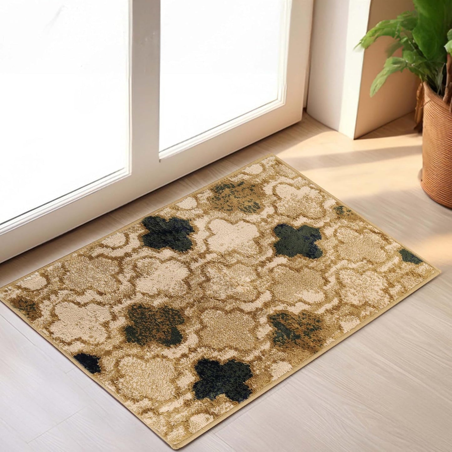 Superior Viking 3 Piece Indoor Area Rug Set, Jute Backing, Modern Trellis Decor for Hallway, Entry, Office, Kitchen, Bedroom, Living Room Floors, Plush Rugs, 2' 7" x 8', 2' x 3', 4' x 6', Chocolate