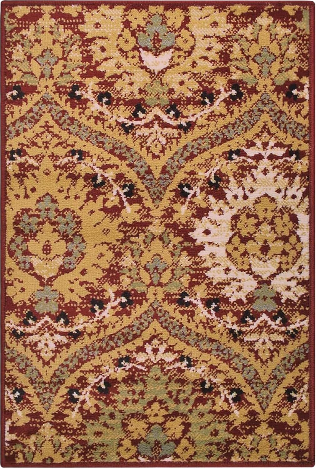 Superior Augusta 3 Piece Indoor Area Rug Set, Jute Backing, Floral Damask Decor for Hallway, Entry, Office, Kitchen, Bedroom, Living Room Floors, Plush Rugs, 2' 7" x 8', 2' x 3', 5' x 8', Beige