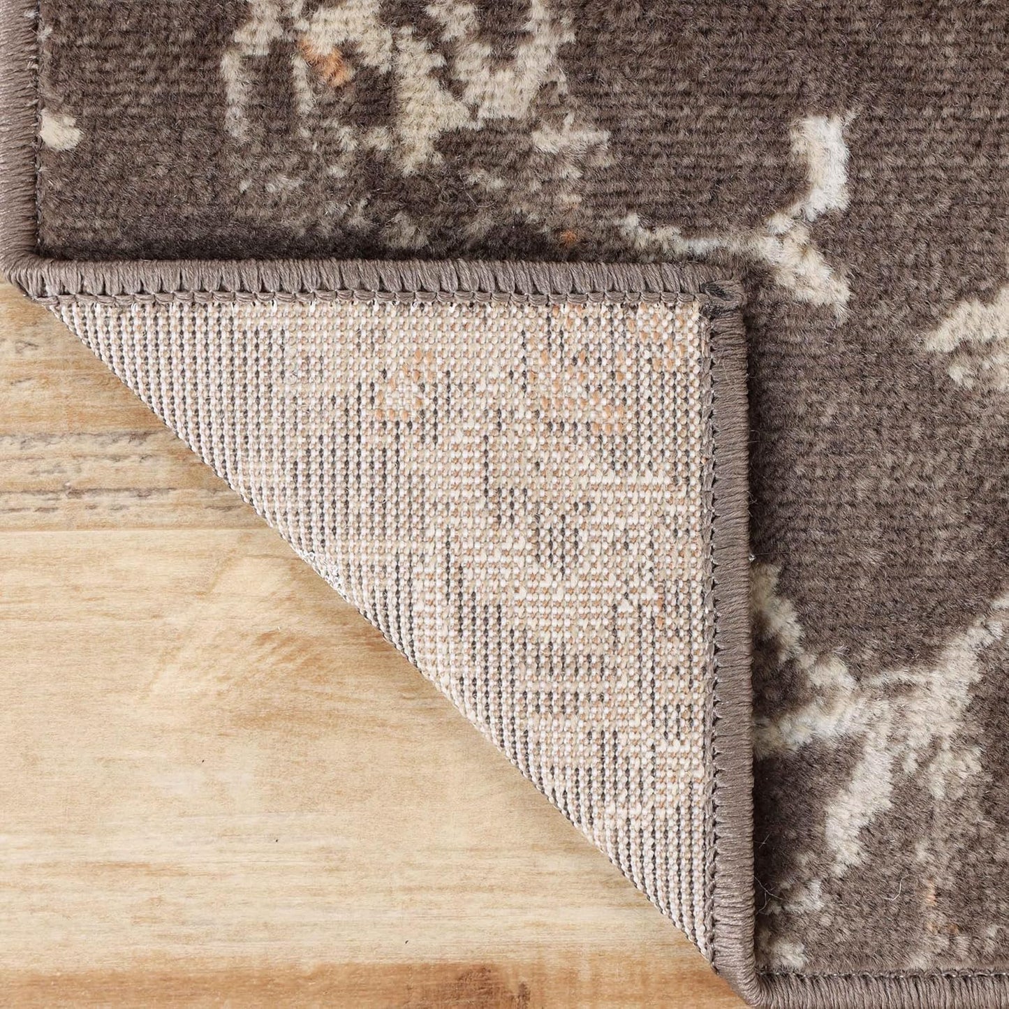Superior Jacobean 3 Piece Indoor Area Rug Set, Jute Backing, Modern Floral Decor for Hallway, Entry, Office, Kitchen, Bedroom, Living Room Floors, Plush Rugs, 2' 7" x 8', 5' x 8', 8' x 10', Chocolate