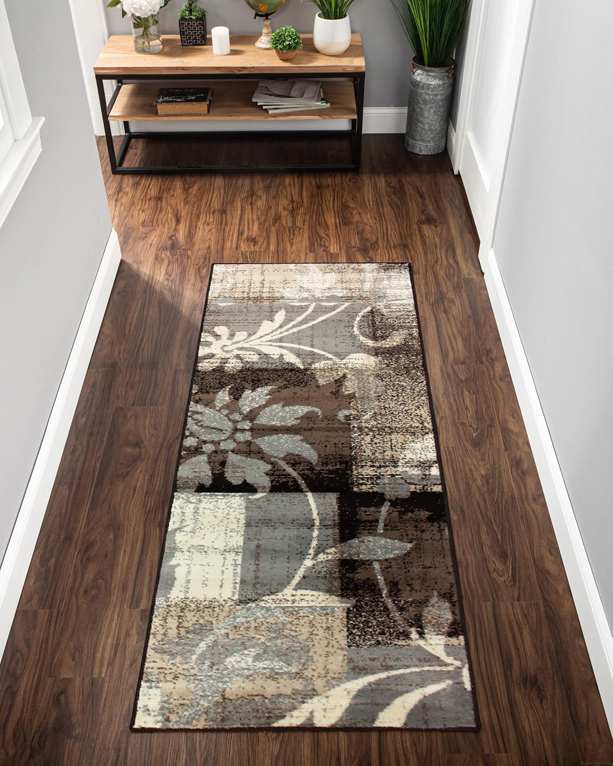 Superior Pastiche 3 Piece Indoor Area Rug Set, Jute Backing, Modern Floral Patchwork Decor, Hallway, Office, Kitchen, Bedroom, Living Room Floors, Plush Rugs, 2' x 3', 4' x 6', 6' x 9', Beige