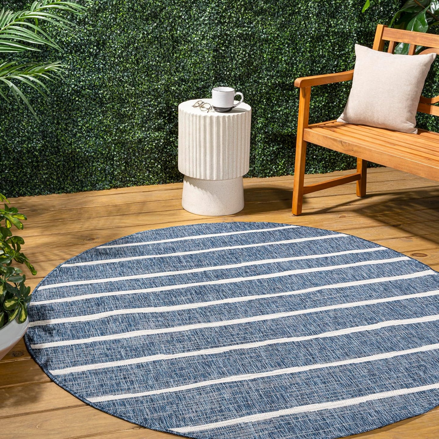 JONATHAN Y SMB125D-8 Colonia Berber Stripe Indoor/Outdoor 8 ft. x 10 ft. Area Rug, Contemporary, Bohemian, Minimalistic, Rustic, Pet Friendly, Stain Resistant, Bedroom, Backyard, Patio, Ivory/Black
