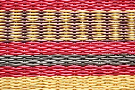 Mad Mats Geometric Stripe 5x8 Brown Outdoor Rug, Reversible Plastic Mat for Patio, Porch, Poolside, Mudroom, Camping, RV, Deck
