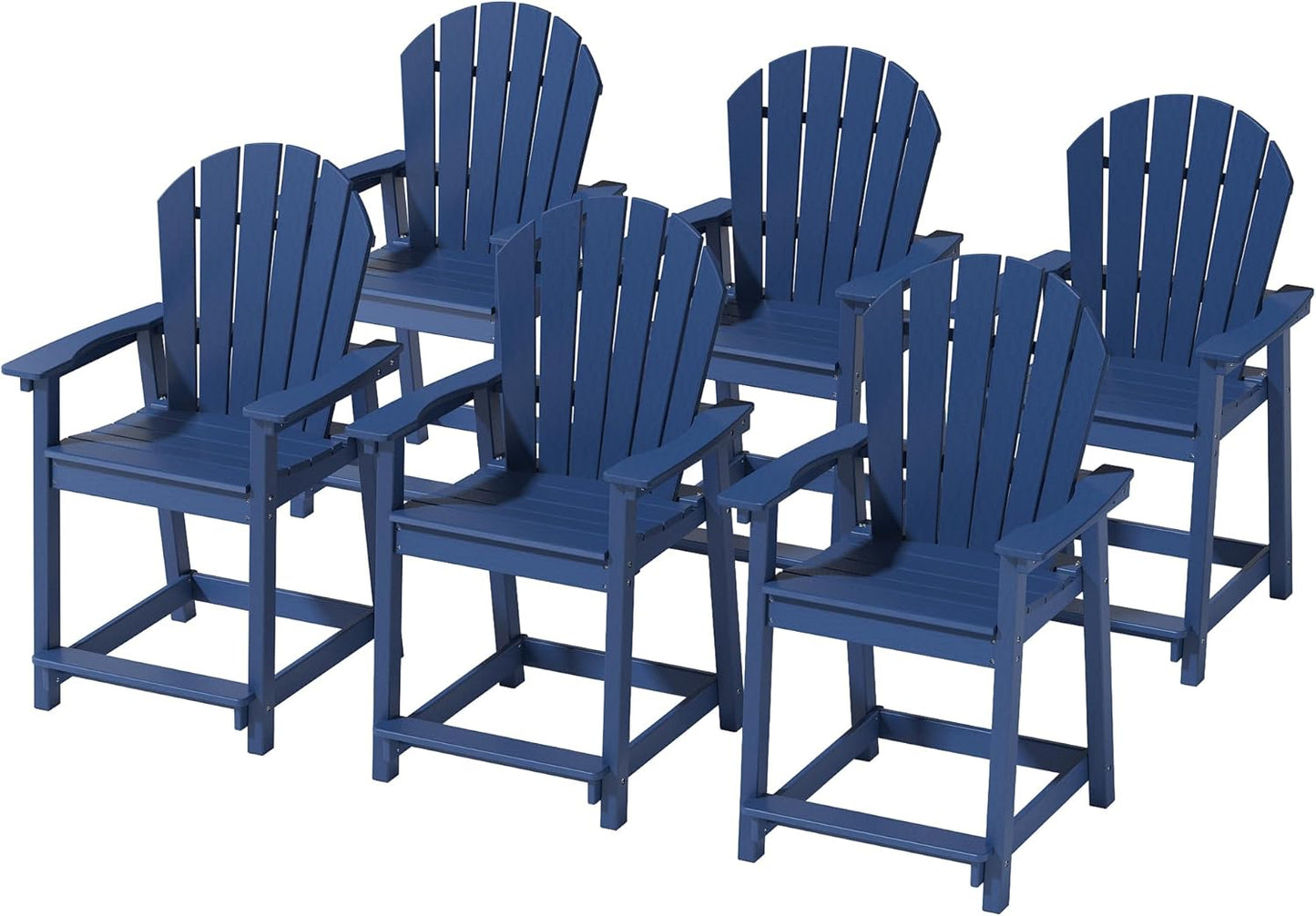 Tall Adirondack Chairs, Outdoor Balcony Chair, Patio Bar Stool with Widened Arms, High Back, Footrest, 400lbs, All-Weather Bar Height Chair for Garden, Yard, Backyard