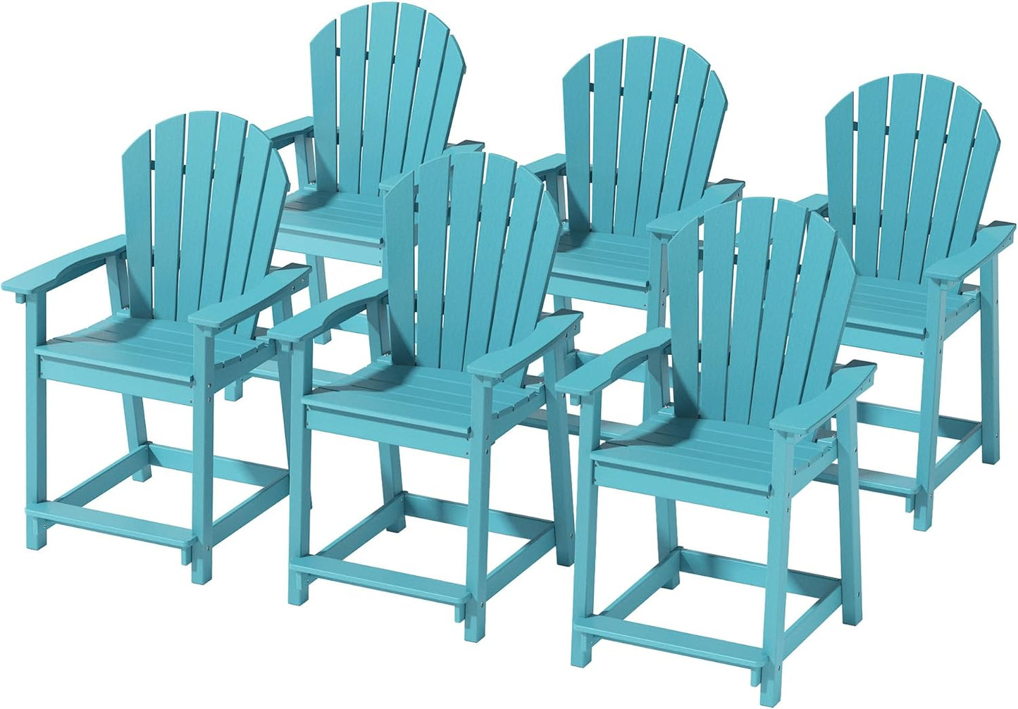 Tall Adirondack Chairs, Outdoor Balcony Chair, Patio Bar Stool with Widened Arms, High Back, Footrest, 400lbs, All-Weather Bar Height Chair for Garden, Yard, Backyard