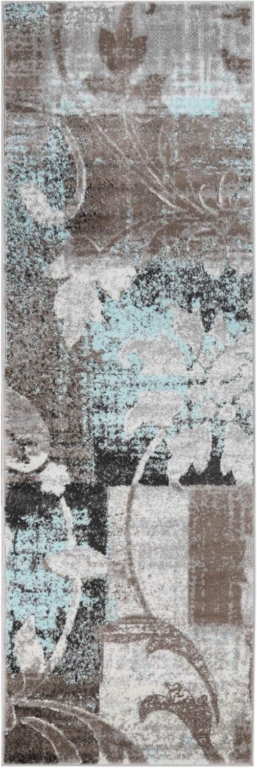 Superior Pastiche 3 Piece Indoor Area Rug Set, Jute Backing, Modern Floral Patchwork Decor, Hallway, Office, Kitchen, Bedroom, Living Room Floors, Plush Rugs, 2' x 3', 4' x 6', 6' x 9', Beige