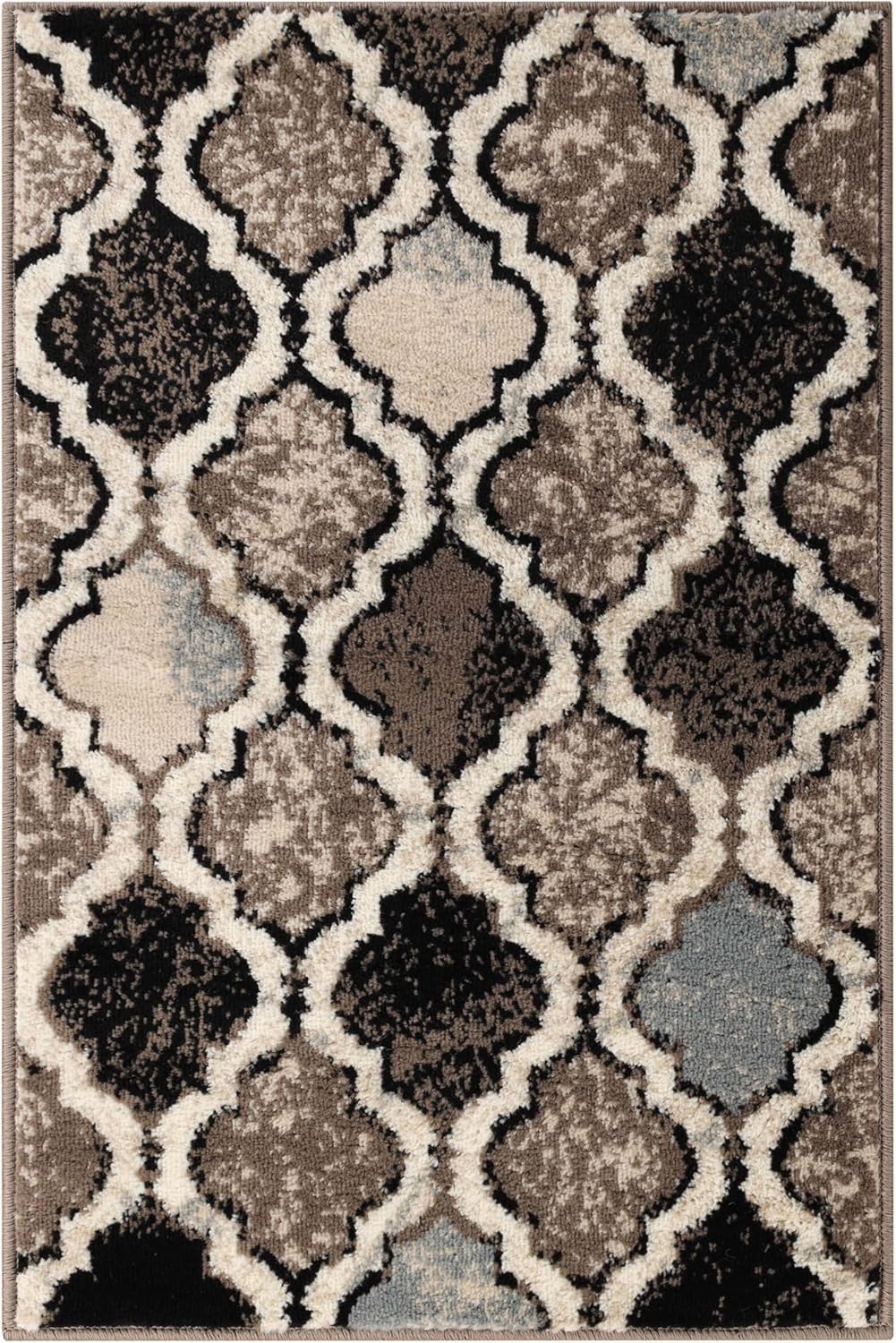 Superior Viking 3 Piece Indoor Area Rug Set, Jute Backing, Modern Trellis Decor for Hallway, Entry, Office, Kitchen, Bedroom, Living Room Floors, Plush Rugs, 2' 7" x 8', 2' x 3', 4' x 6', Chocolate
