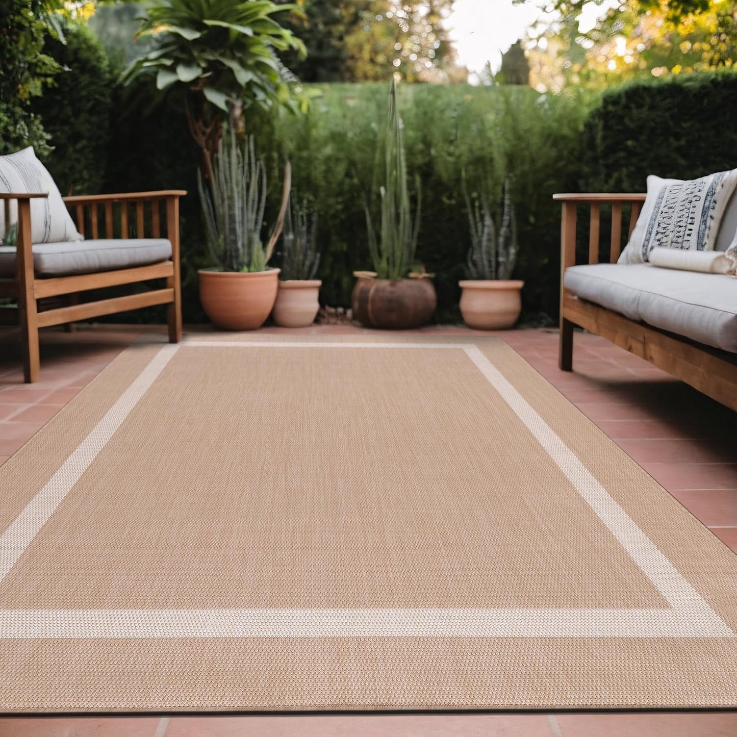Stripe Outdoor Rug 8x10 Washable Outside Carpet for Indoor Patio Porch Waterproof Easy Cleaning Non Shedding Area Rugs Gray 8 x 10
