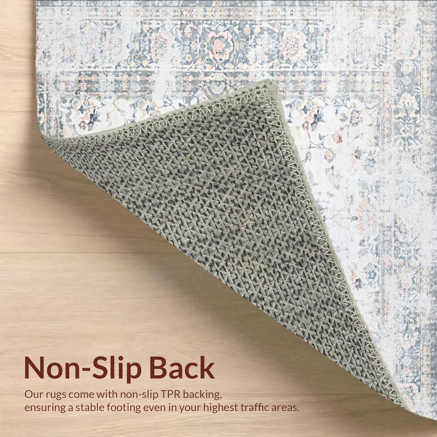 Ultra Soft Area Rug 8x10, Non Slip, Stain Resistant, Washable Area Rugs for Living Room, Bedroom, Farmhouse Grey Kitchen Carpet Set, 3 Piece Washable Non Slip Runner Rug (White, 8x10)