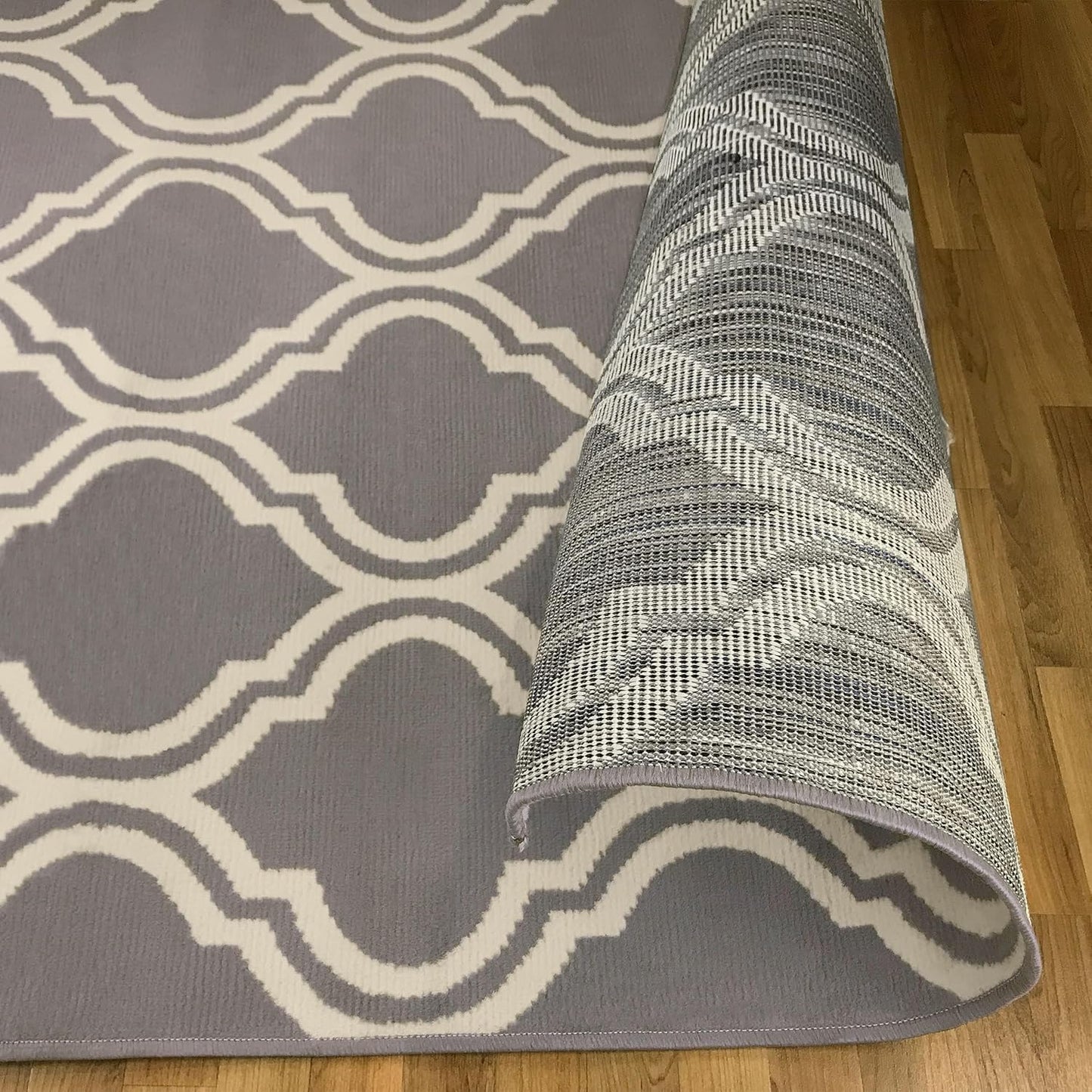 Superior Elegant Double Trellis 3 Piece Indoor Area Rug Set, Jute Backing, Modern Decor for Hallway, Entry, Office, Kitchen, Bedroom, Living Room Floors, Plush Rugs, 3' x 5', 5' x 8', 8' x 10', Grey