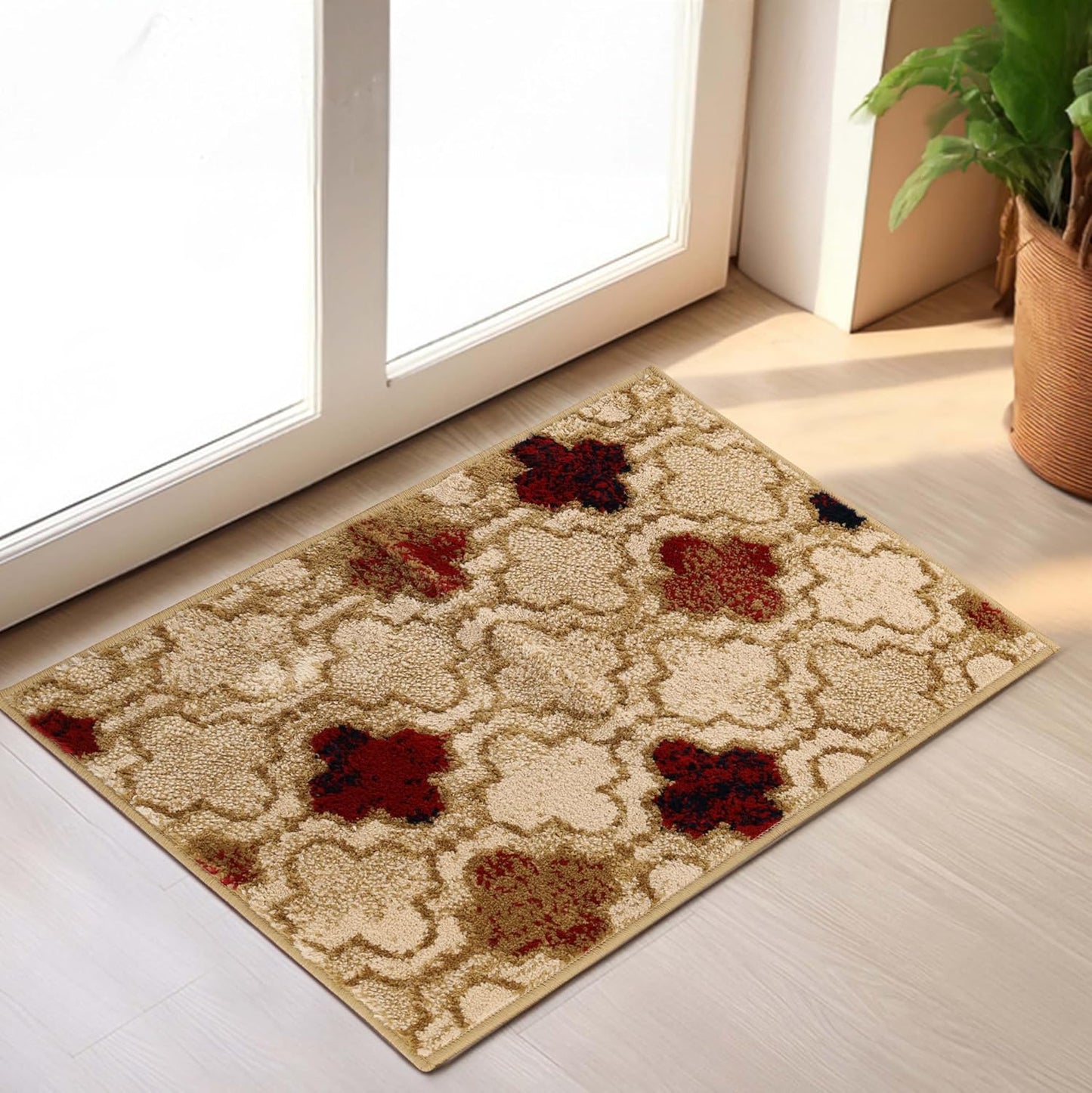 Superior Viking 3 Piece Indoor Area Rug Set, Jute Backing, Modern Trellis Decor for Hallway, Entry, Office, Kitchen, Bedroom, Living Room Floors, Plush Rugs, 2' 7" x 8', 2' x 3', 4' x 6', Chocolate