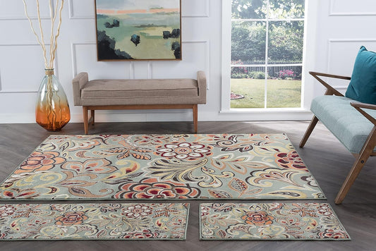 Set (5'x7' + 20''x60'' + 20''x32'') Area Rugs for Living Room - Dining Room Rug - Bedroom Rug - Entryway Rug - Hallway Runner Rug - Kitchen Rug - Indoor Front Door Rug - Alfombras para Salas